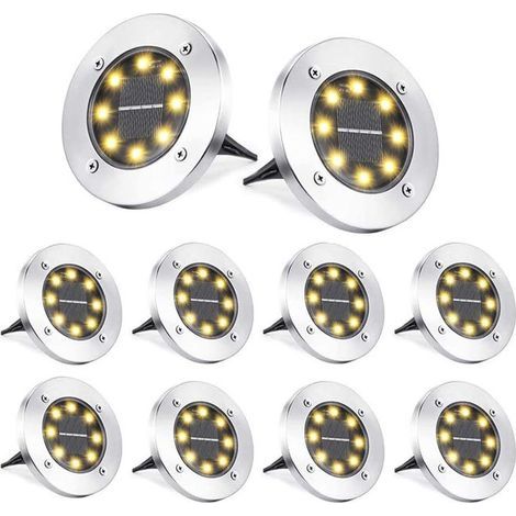 (8 pezzi) 8 luci solari a LED per esterni, pali per lampade solari da giardino, impermeabili IP65, decorative per giardino, vialetto, terrazza, patio (1/5)