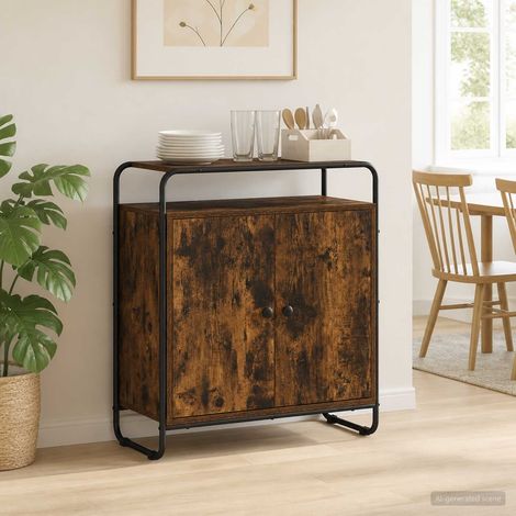 Aparador Roble Ahumado 68 x 35 x 75 cm Madera de ingeniería (1/4)