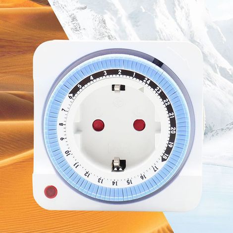 Prise programmable 24 heures, interrupteur mécanique programmable, prise intérieure avec fiche européenne, 230 V (1/5)