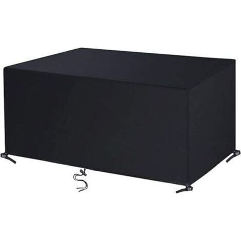 Gartenmöbelabdeckung 215x105x75 cm Schwarze Oxford-Gartentischabdeckung Rechteckige Schutzplane für Gartenmöbel Wasserdicht Winddicht UV-beständig Kältebeständig (1/5)