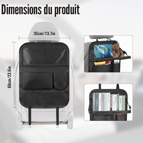 Organisateur de siège auto, Protecteur avec table pliante et poches de rangement (1/4)