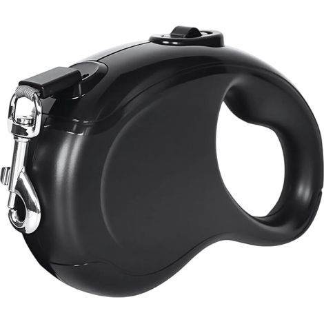 Laisse Chien Enrouleur Sangle Classic 5m, Laisse Flexible Rétractable,sans Enchevetrement en Forme de U, Nylon,avec Un Boutton S'arrêter Bloquer, pour Le Dressage et la Promenade