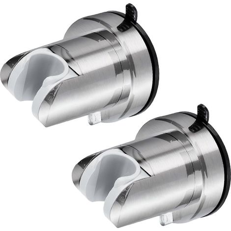 Support de bras de douche amovible, réglage à double angle, surface lisse, compatible avec la plupart des pommeaux de douche standard, argenté. (1/5)