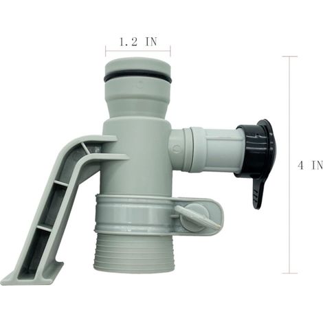 Support de Tuyauterie et Valve de Jet 637R/12363 – pour Piscines Hors Sol – Accessoire de Montage avec Bouchon Noir Inclus (1/4)