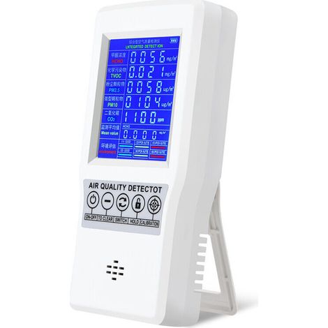 Testeur de qualité de l'air Moniteur de qualité de l'air Détecteur de formaldéhyde intérieur Capteur Détecter et tester la pollution intérieure TVOC Gaz détecteur de qualité de l'air durable,de DEBUNS (1/5)