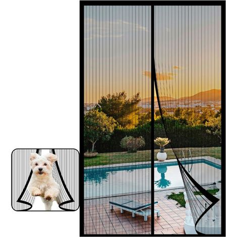 Moustiquaire magnétique pour porte extérieure 80 x 200 cm – Rideau anti-insectes avec fermeture aimantée facile et discrète (1/5)