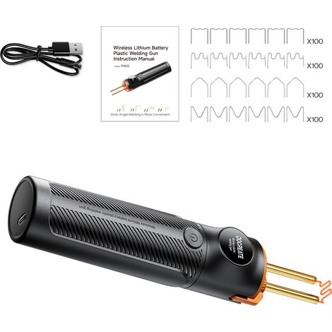 Pistolet de soudage plastique sans fil à batterie lithium orange et noire, machine de réparation de pare-chocs de voiture, pistolet de soudage plastique à chaud, clous de soudage