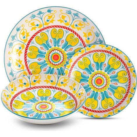 Kaleidos servizio tavola 18 pezzi montezuma porcellana 27 cm