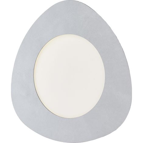 Plafoniera triangolare in metallo laccato con decorazione argento antico e led integrato (1/3)
