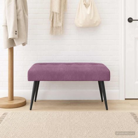 vidaXL Panchina con bottoni imbottiti Viola 80 x 40 x 46 cm Velluto