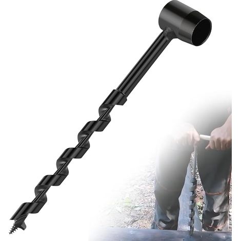 Tarière à Bois Manuelle, φ16x230mm, Perceuse à Main Bushcraft en Acier au Carbone, Tarière Manuelle Bois Polyvalente pour Aventure Extérieure, Camping, Travail du Bois (1/5)