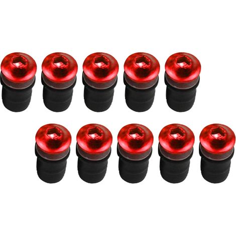 Vis de Fixation Décoratives pour Carénage, Boulons de Rechange pour Montage de Carenage, Diamètre 5mm, Paquet de 10, pour Moto, Pare-brise et Panneau Extérieur (rouge) (1/5)