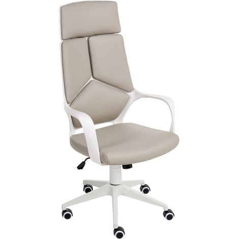 Sedia da scrivania girevole regolabile ecopelle tortora Delight II (1/5)