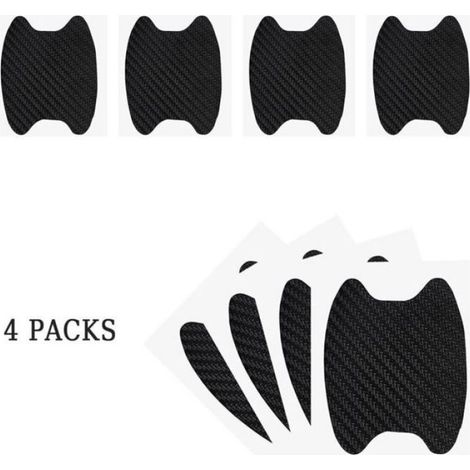 Autocollant Fibre De Carbone - Protection Poignee Porte Voiture - 3 78 X 3 43 Pouces - Lot De 4 (1/5)