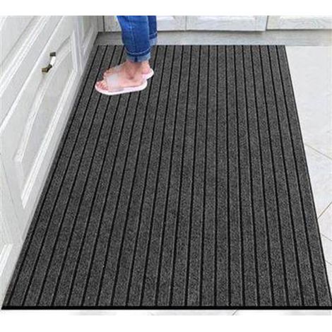 Tapis De Cuisine - Antidérapant Imperméable Anti-Huile - Pour Sol Cuisine Salle De Bain Buanderie - 40x60 cm - Noir (1/5)