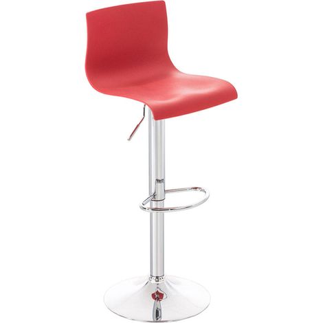 Sgabello da bar x1 con poggiapiedi design moderno rosso plastica e metallo 100000058