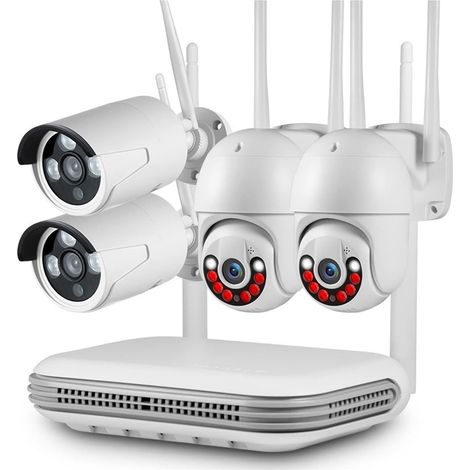 Système de caméra de sécurité à domicile H.265 3MP Full HD 8CH sans fil NVR sécurité WIFI IP caméra système Kit Surveillance extérieure CCTV visage Audio vidéo enregistreur ( Size : None , Color : 8CH (1/5)