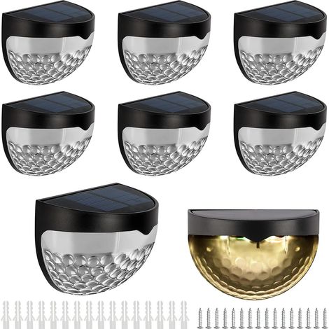 Lot de 8 spots solaires d'extérieur - LED blanc chaud décoratives - Lampe solaire d'extérieur/plastique ABS - AquaForge (1/5)