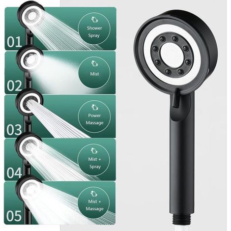 Shower Head - Handheld Shower Head - High Pressure - Stainless Steel - Wellness - Spa - Sustainable