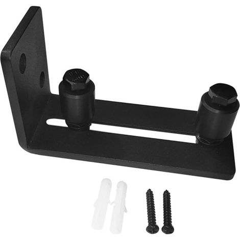 1 pièces guide de sol pour porte coulissante, acier, noir (1/5)