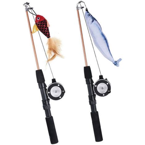 BUNTHAUS PA 2PCS interactifs Katzenspielzeug, interactifs Angelspielzeug für Katzen, einziehbare Katzenangel (Goldfisch, Lachs) (1/4)