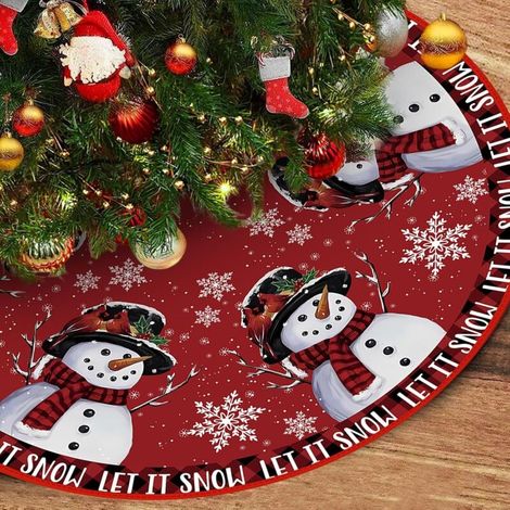 Jupe de Sapin de Noël, Jupe Sapin de Noel 120 cm Ronde, Tapis Sapin de Noel Rouge, Cache Pied Sapin de Noel, pour Les Decoration Noel Sapin, Fête de Vacances (1/5)