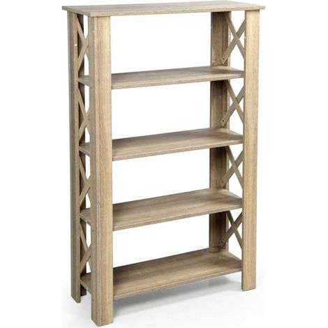 Scaffale 4 ripiani rovere cm 80x30x122 h