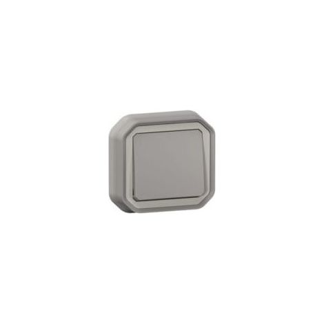 Interrupteur ou va-et-vient étanche Plexo 10AX 250V IP55 IK08 livré complet pour fixation en encastre - gris (1/4)