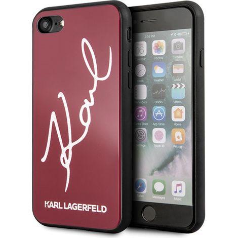 Coque rigide rouge/rouge à paillettes Karl Lagerfeld KLHCI8DLKSRE pour iPhone 7/8SE 2020/SE 2022