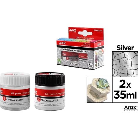 Pintura acrílica plateada 35 ml + agente formador