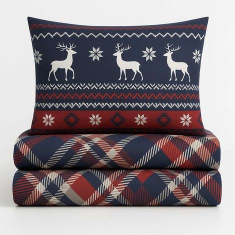 Funda nórdica, funda nórdica, ropa de cama Set Rojo Blanco Dark Azul Gris (1/2)