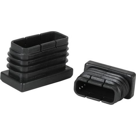 Tappi rettangolari rigati 80x40 interno nero 100 unità