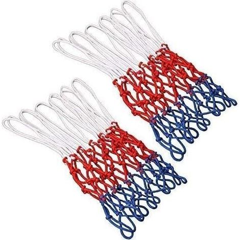 Filet de basket professionnel 2 pièces, filet de remplacement de basketball, filet pour panier de basket, panier de basket, 3 couleurs, filet pour panier de basket extérieur (1/4)