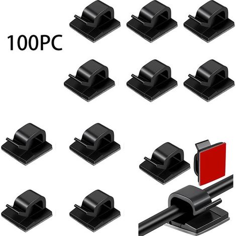 100 pezzi di clip per luci decorative, fermacavi, ganci adesivi, fermafili con nastro adesivo resistente, accessori natalizi. Dimensioni: 1,4 x 1,4 x 0,8 cm per le luci. (1/5)