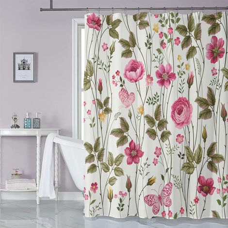 Filiyano-rideau de douche à motifs floraux, rideau de douche tropical, tissu imperméable (1/5)