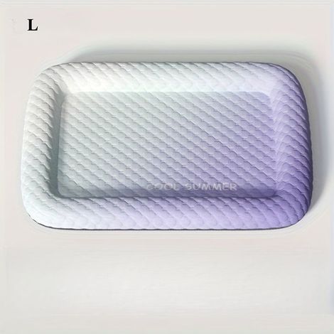 Washable Cooling Pet Mat - Cervical Pillow - Ice Fiber Material - Purple Gradient - 50x65 cm Purple Basket Pattern (1/5)