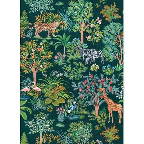 Papier peint panoramique enfant Jungle Heureuse (1/5)