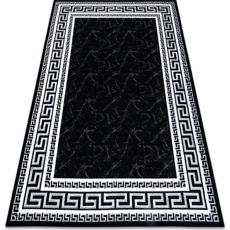 Modern GLOSS Teppich  2813 87 stilvoll, Rahmen, griechisch schwarz / grau black 280x370 cm