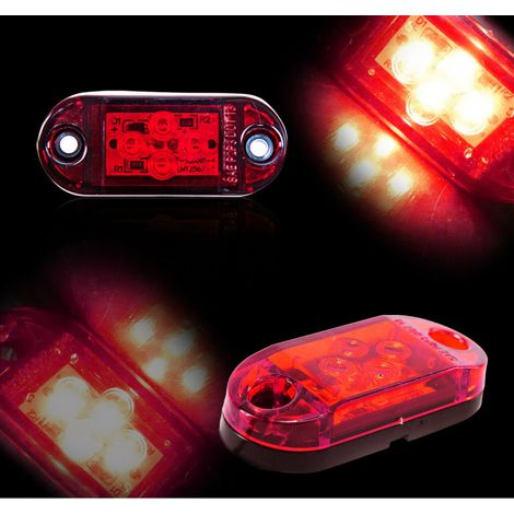 Rote LED-Positions-/Markierungsleuchte, 4 SMD-Dioden - 12V