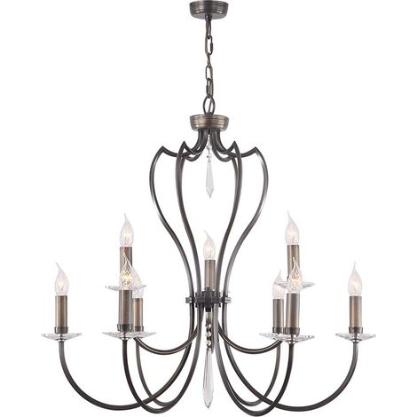 Elstead Pimlico - Lampadario a 9 luci finitura bronzo scuro, attacco E14