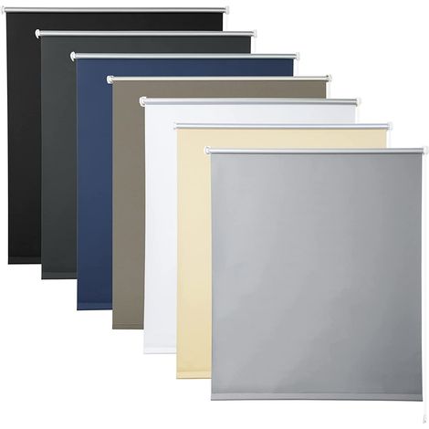 Woltu – Store enrouleur occultant 90x210cm gris – Isolant thermique 100% polyester – Fixation sans perçage – TR5700GR14 (1/4)