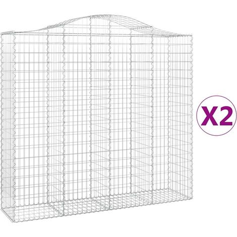 Maison Exclusive - Gabionen mit Hochbogen 2 Stk. 200x50x180/200cm