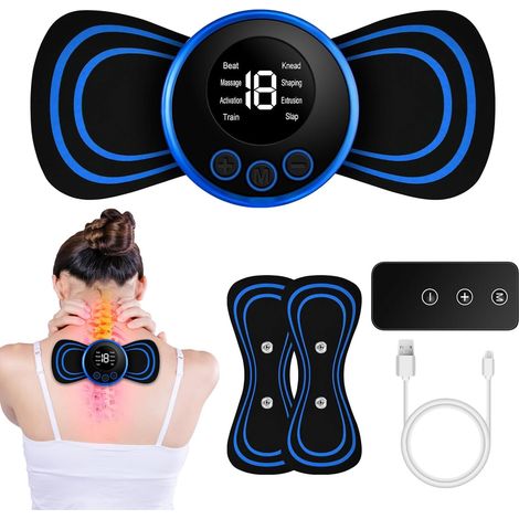 JSSEVN Schulter- und Nackenmassagegerät, elektrisches Nackenmassagegerät mit 8 Modi und 19 Intensitätsstufen, Digitalanzeige und Fernbedienung (1/5)