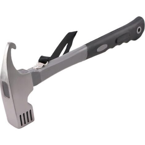 Marteau de camping extracteur de piquets de tente en acier au carbone de 30 cm, marteau de camping multifonctionnel robuste avec support (gris)