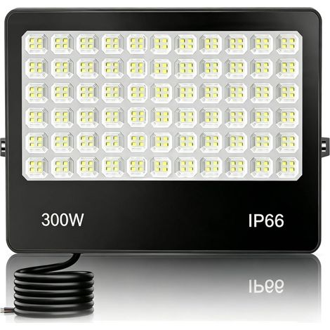 Projecteur LED Extérieur,300W 30000LM Super Lumineux 6500K IP66 étanche Éclairage de sécurité d'extérieur, Projecteur Spot LED d'extérieur pour Jardin, Patio, Garage, Entrée (1/5)