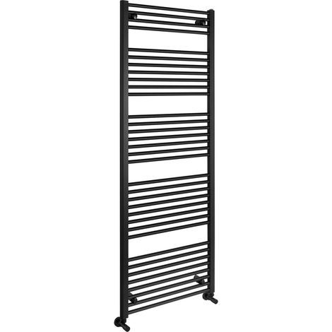 Radiateur de salle de bain DIRECT avec raccordement latéral 600x1680mm, noir mat (1/4)