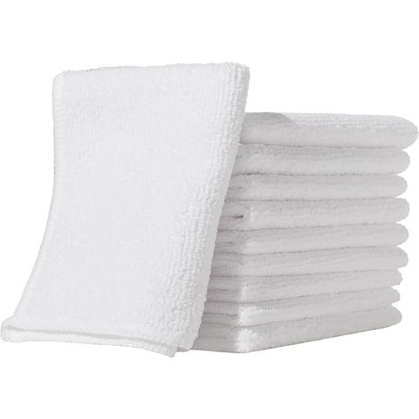 Furniture Clinic 10er-Pack Mikrofasertücher – fusselfrei – weiße Reinigungstücher – wiederverwendbar und waschbar (1/5)