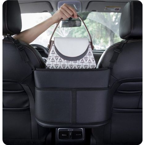 Organizzatore per borse da auto, barriera divisoria per seggiolino auto per animali domestici e bambini piccoli, borsa in pelle tra i sedili anteriori, rete per cani da seggiolino auto (1/5)
