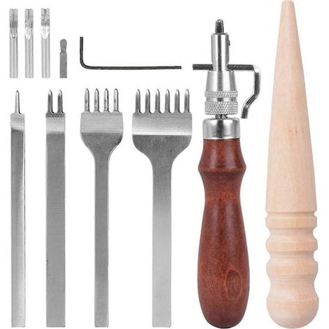 Ensemble d'outils pour le travail du cuir : Polisseuse de bords de cuir, Rainureuse à cuir (1/5)