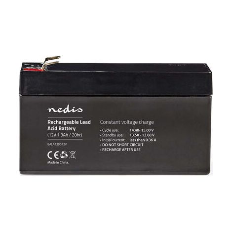 Nedis bateria recargable de plomo acido de 12 v 1300 mah 97 x 43 x 52 mm ne550677735 (1/4)